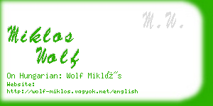 miklos wolf business card